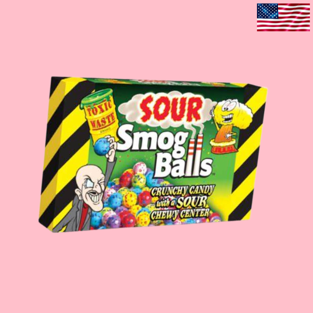 USA Toxic Waste Sour Smog Balls Theatre Box 100g