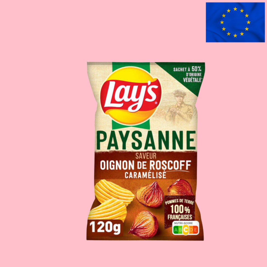 Lay’s Ridge Cut Roscoff Caramelised Onion Crisps 120g (France)