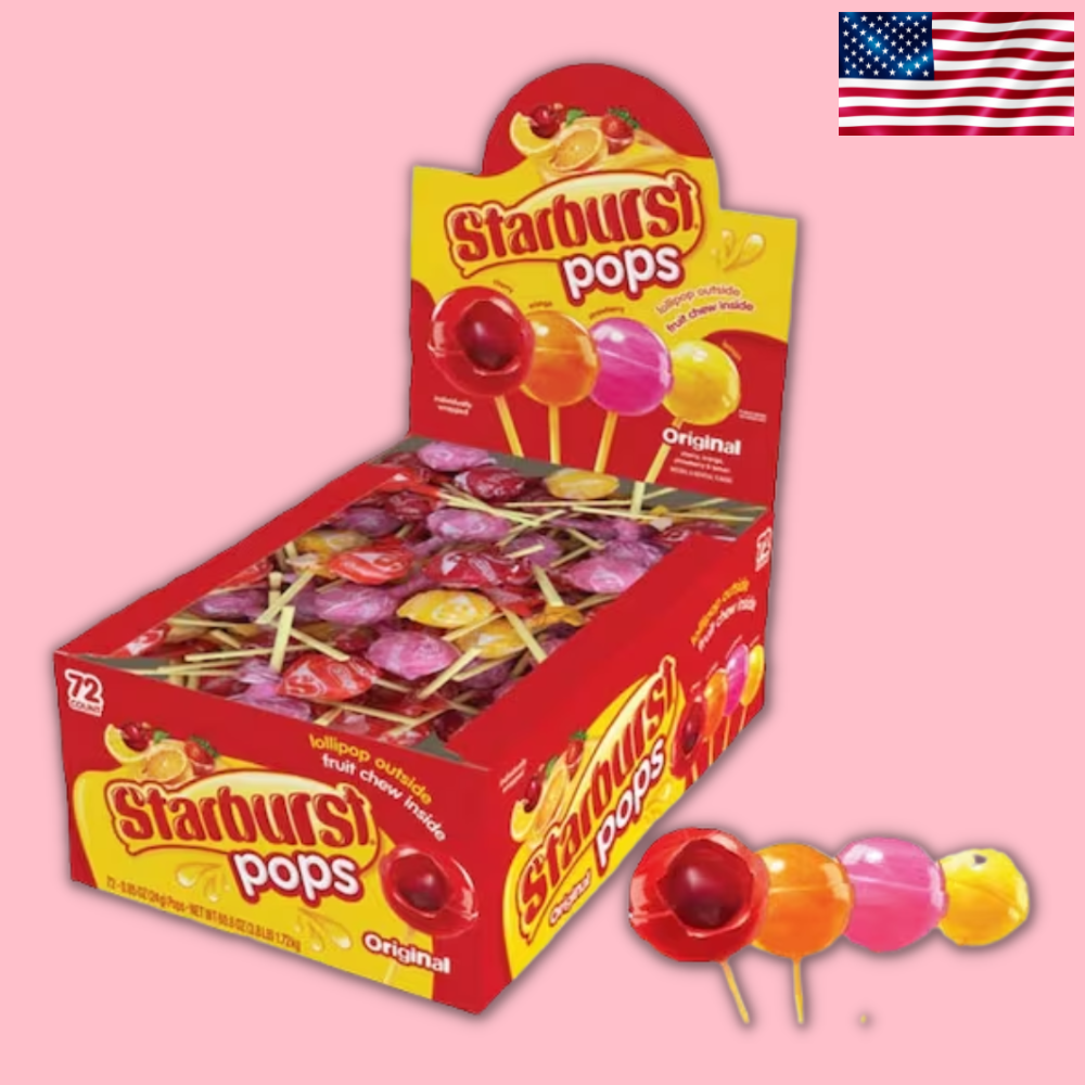 USA Starburst Pops Lollipop 24g