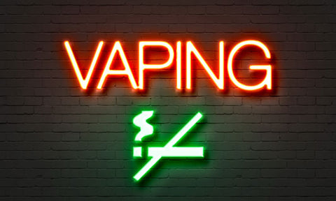 vaping with eliquid sign