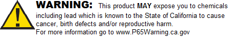 California Prop65 Warning
