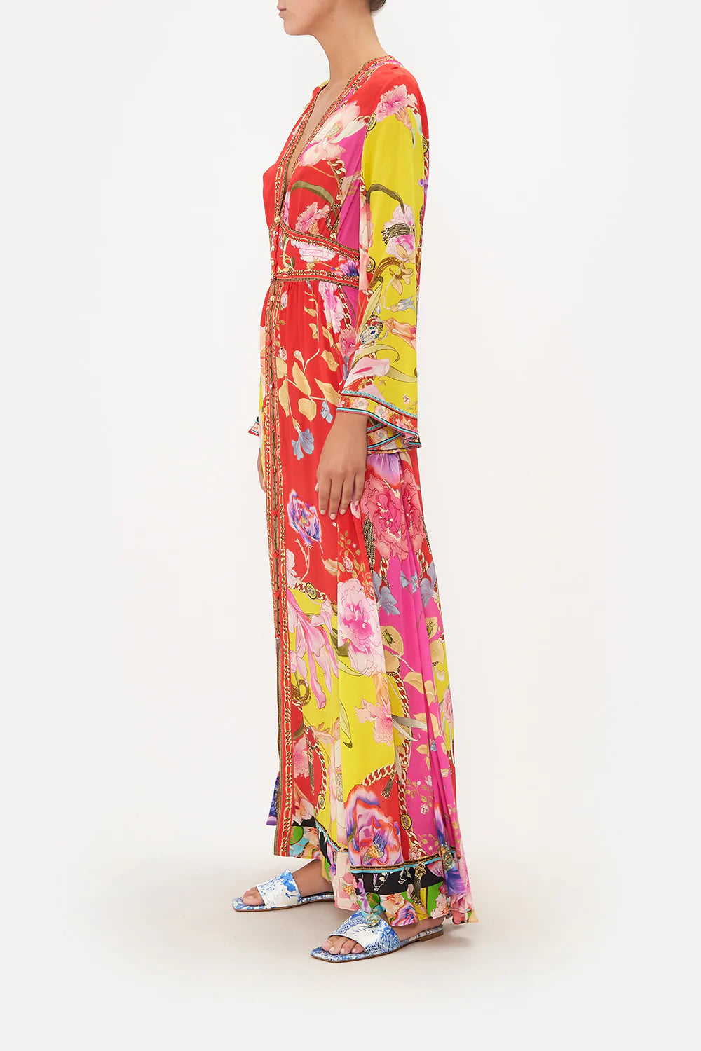 Kimono Sleeve Dress With Shirring Detail (The Beetles)
