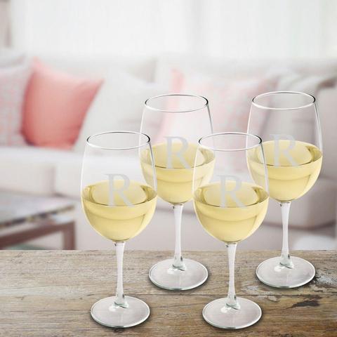 Personalized White Wine Glasses