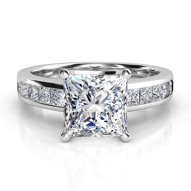 real diamond princess cut ring