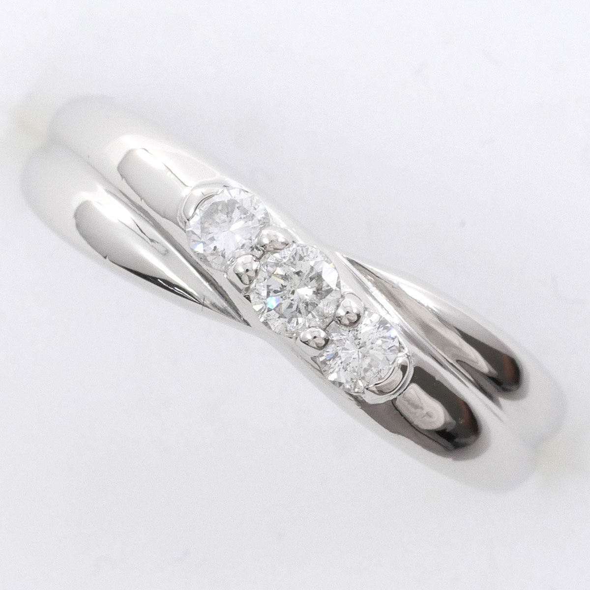 プラチナpt900 リング ダイヤ0.14ct 9号 9.03g 手作り 新品-