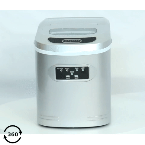 Whynter Compact Portable Ice Maker 27 lb capacity - Metallic Silver