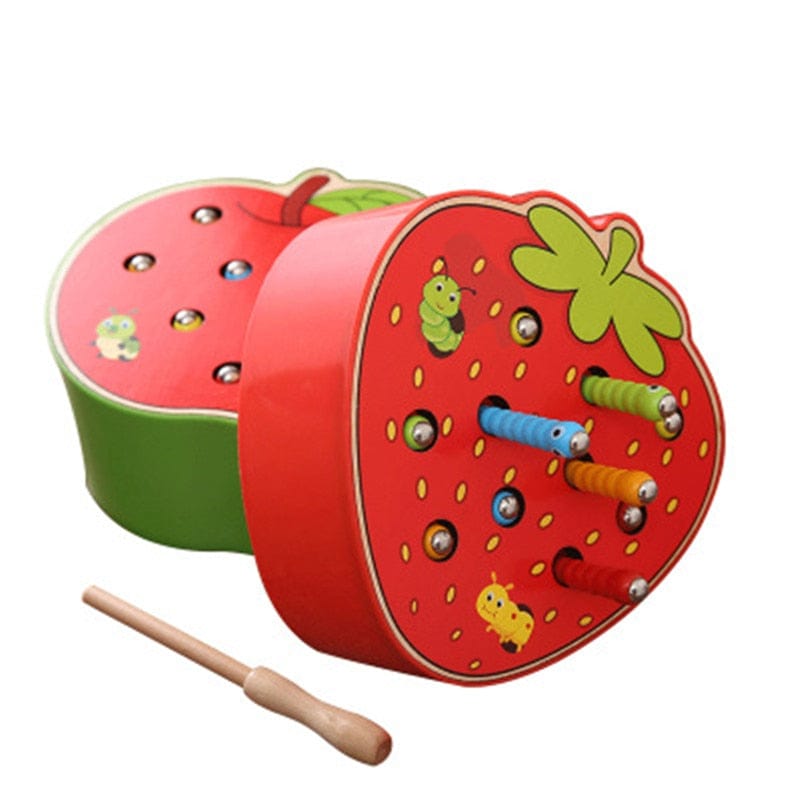 Holz Montessori pädagogisches Spielzeug Kinder Magnet Bug Catching Game 