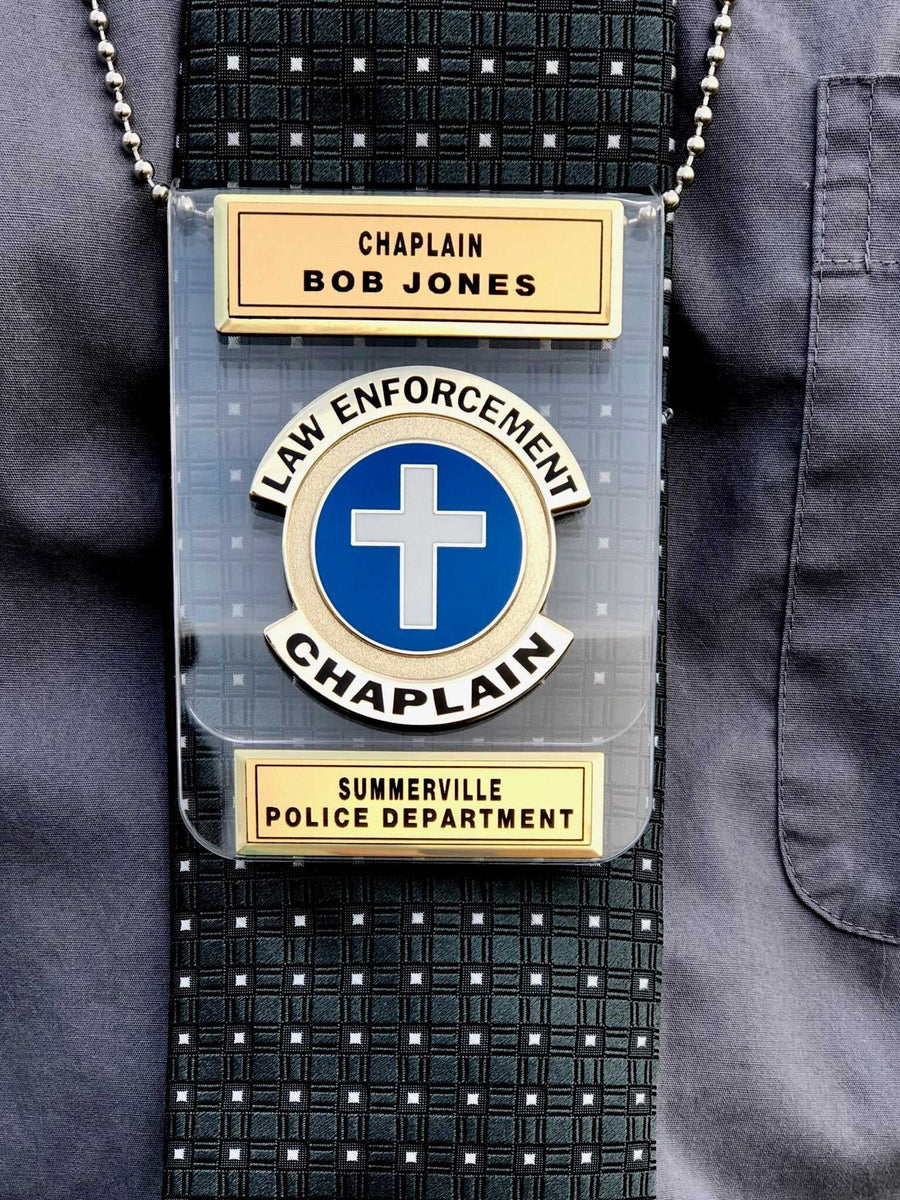 Chaplain Law Enforcement (Acrylic Holder) Chaplain Badge