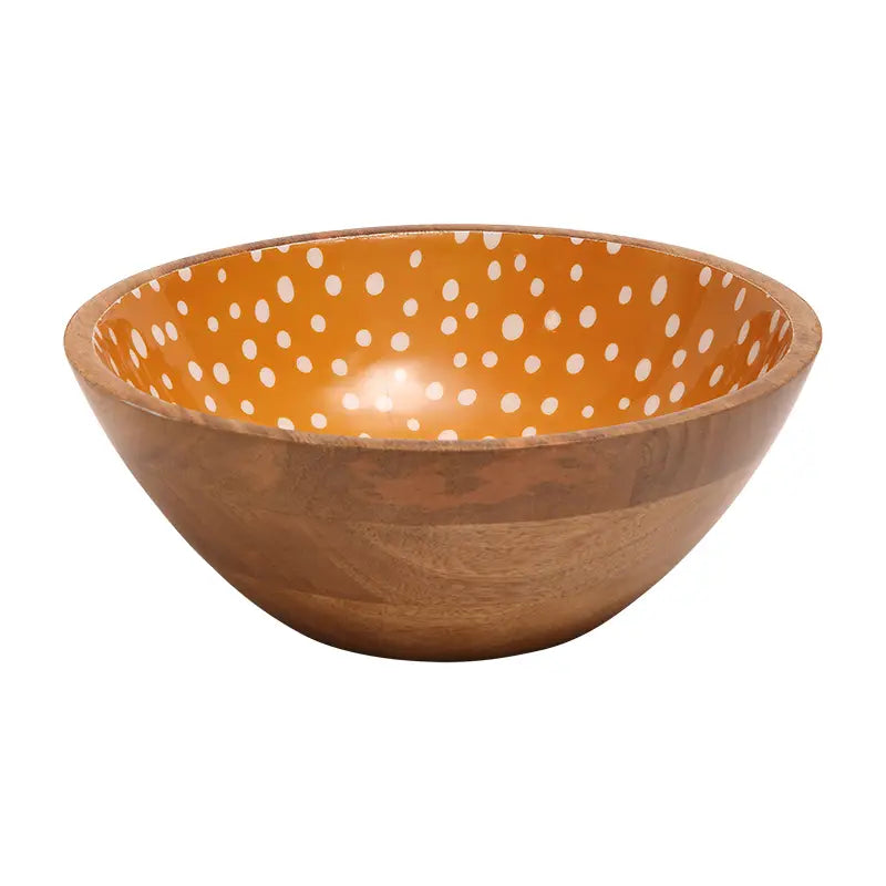 DEX Sintra Mango Wood Spotted Salas Bowl - Yellow