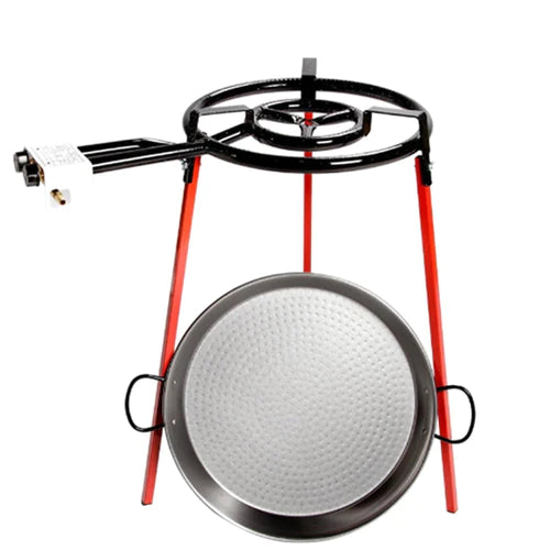 VAELLO LA VALENCIANA Spanish Paella Kit With Gas Bruner & Polished Steel Pan 46cm 10-12 Servings