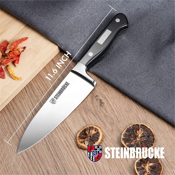 Steinbrücke 6 inch Chef Knife - Pro Kitchen Knife Stainless Steel 8Cr15Mov (HRC58) Comfortable Grip Rust Resistant