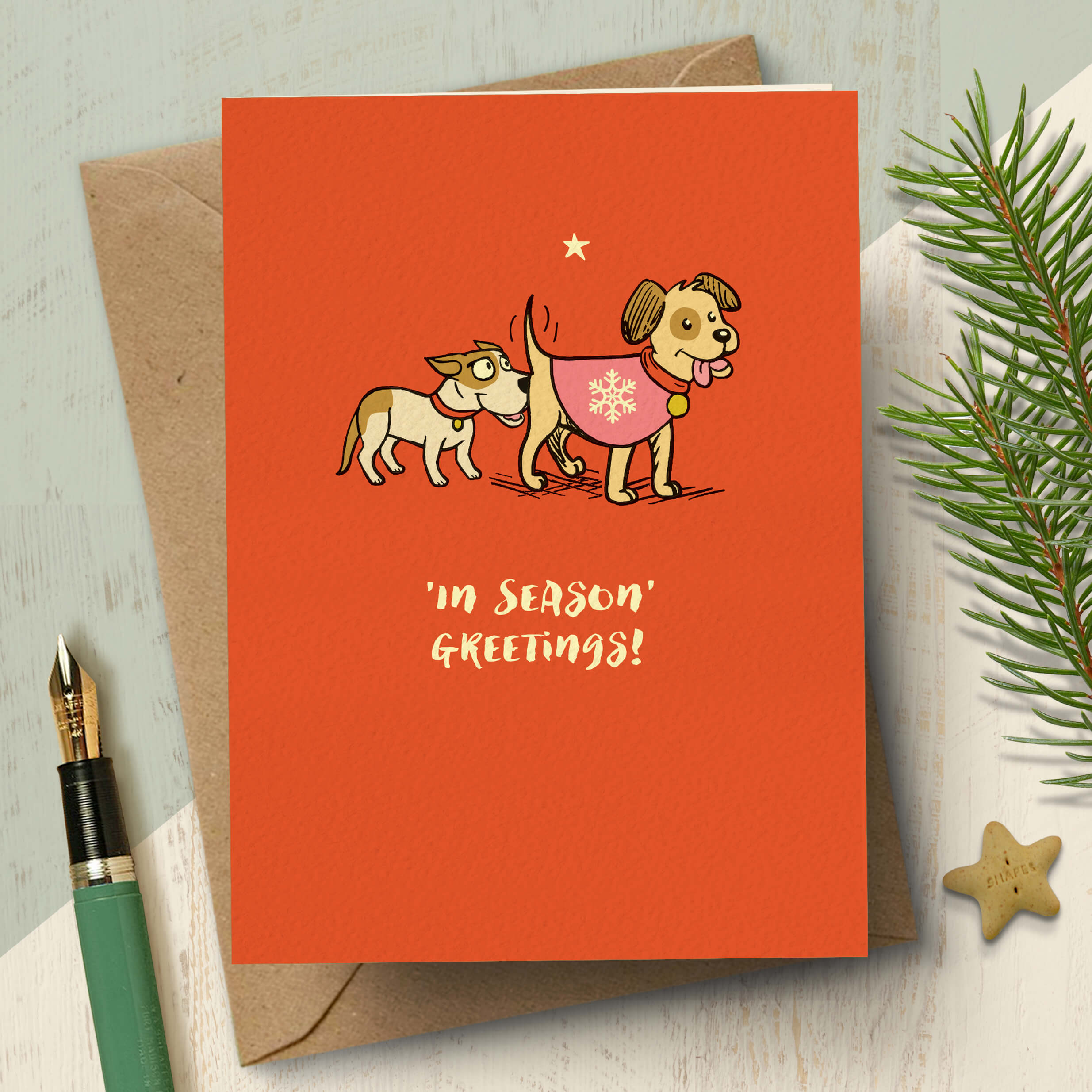 Funny Cartoon Dogs Christmas Card – The Typecast Gallery