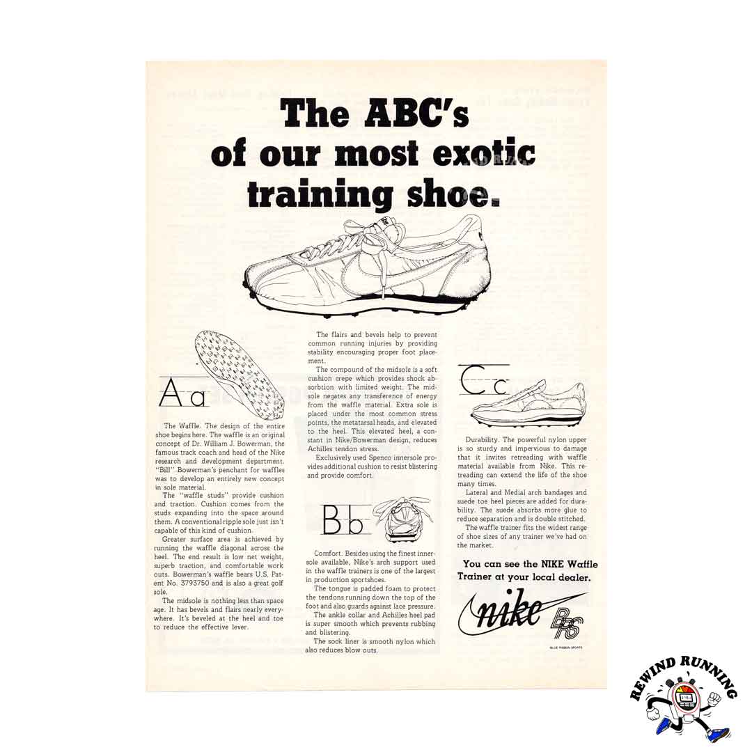 Nike 1976 vintage Blue Ribbon Sports sneaker ad – Rewind Running™