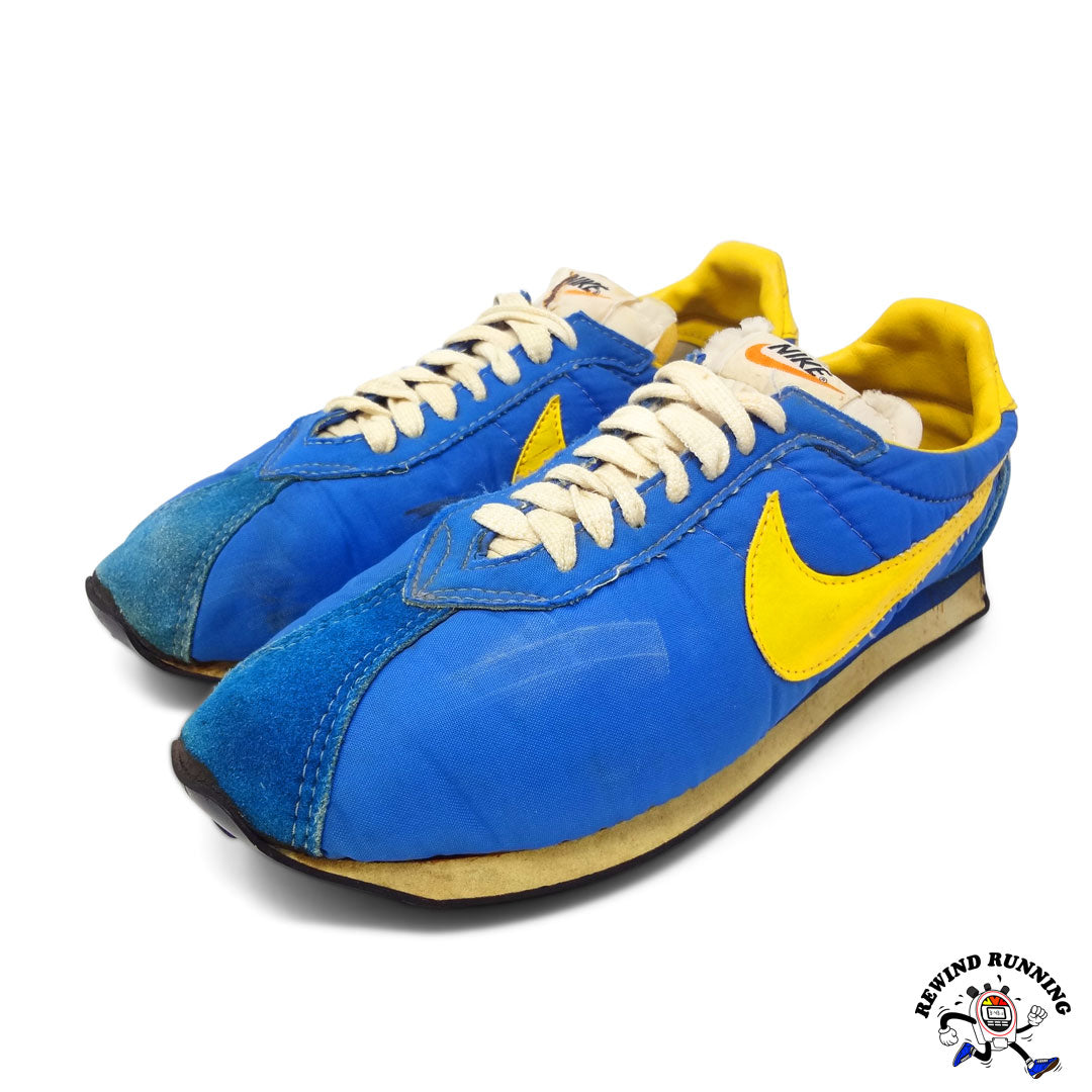 Agnes Gray Derribar cerca Nike Vintage 70s Blue and Yellow Waffle Trainer Racer Sneakers Men's 9 –  Rewind Running™