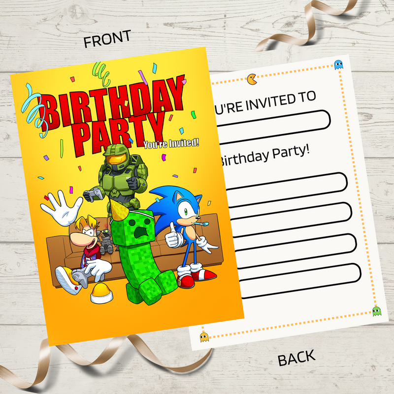 Video Game Birthday Invitations [Pack of 10]