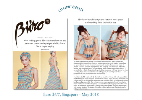 Lilliput & Felix sustainable swimwear and beachwear featured in Singapore Buro 247 with new stockists Edit Lifestyle and Colony Clothing