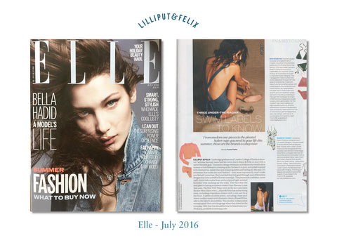 Lilliput & Felix luxury feminine swimwear in Elle Magazine