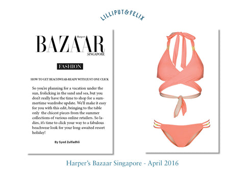 Lilliput & Felix featured in Harper's Bazaar Luxury Swimwear Beachwear