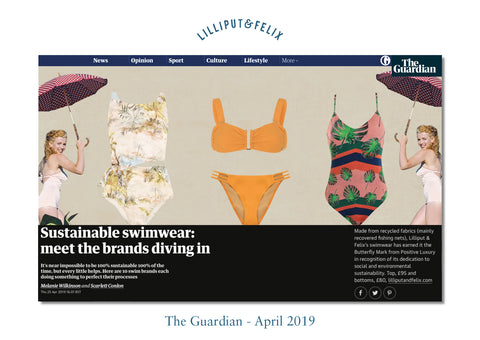 Sustainable Swimwear in The Guardian features yellow bikini by Lilliput & Felix