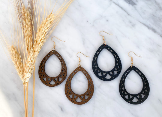 Valhalla Hoop Wooden Earrings
