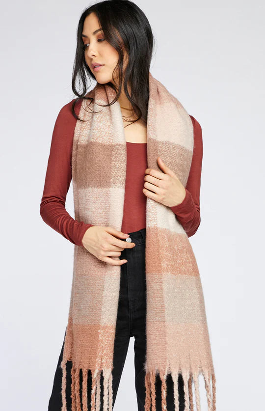 Mara Scarf in Rose Plaid