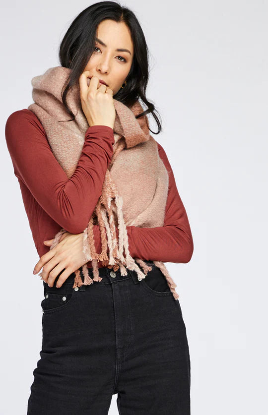 Mara Scarf in Rose Plaid