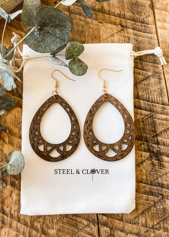 Valhalla Hoop Wooden Earrings