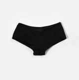 solid black boy short swimwear