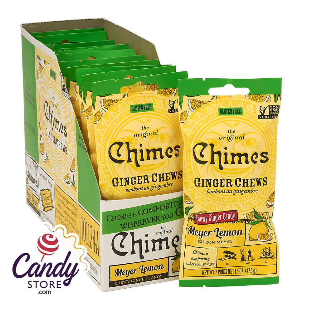 Chimes Meyer Lemon Ginger Chews 12ct 15oz Peg Bags 4325