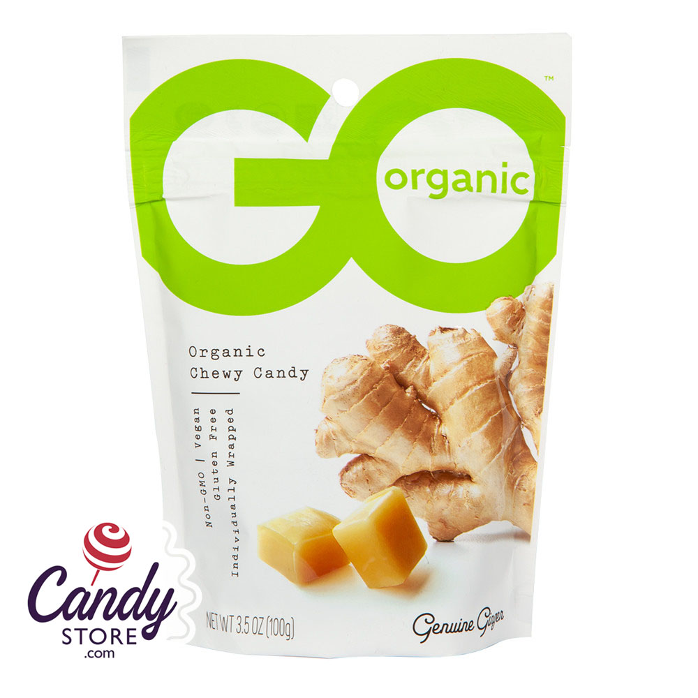 Go Organic Ginger Chews Chewy Candy 35oz Pouch 6ct 4102