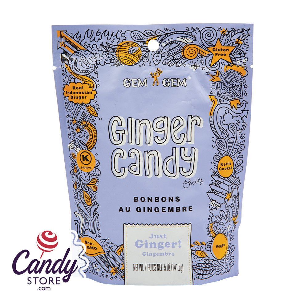 Ginger Gem Chewy Candy 5oz 12ct Peg Bags 2957