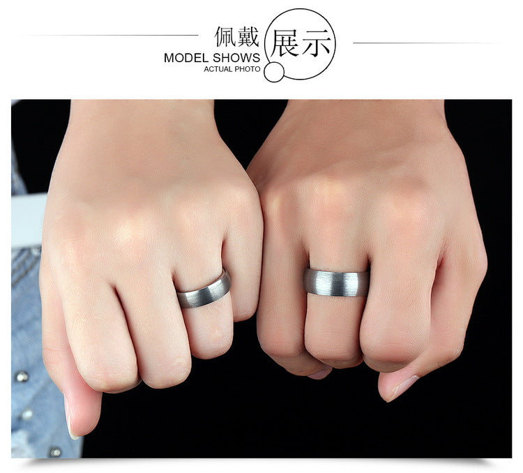 Tungsten Steel Black Ring Frosted Couple Ring jewelry wholesaler