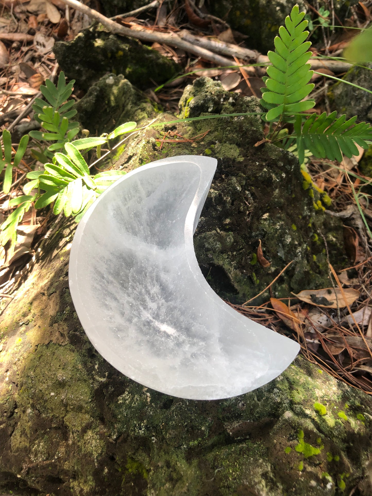 Satin Spar Moon Charging Bowl