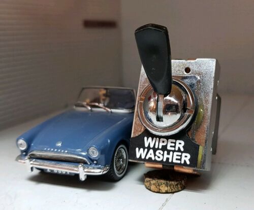 Classic Vintage Car Windscreen Screen Washer Jet & Wiper Switch & Brass Tab Tag 