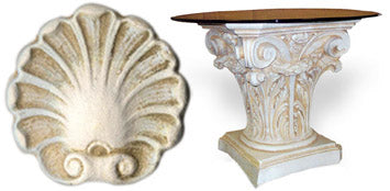 corinthian with swag table base museum white finish