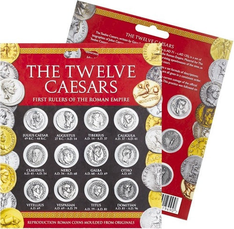 Ancient Roman Coin Replicas of Twelve Caesars Portraits Set - Museumize