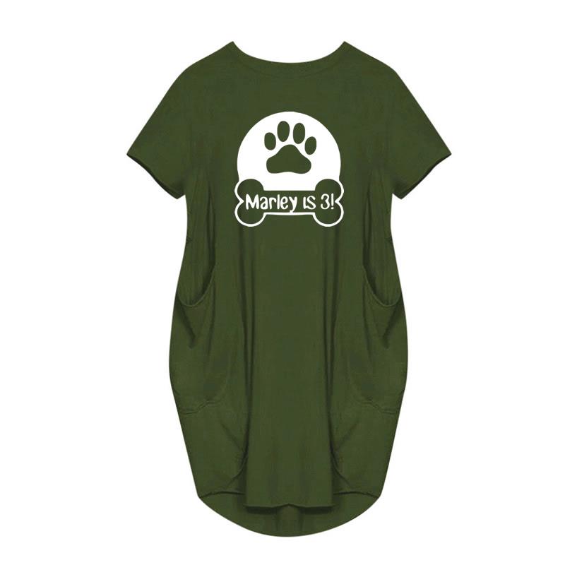 women clothing short sleeve summer dress lounge wear vestidos dog Paw cotton dresses for women European Clothing
