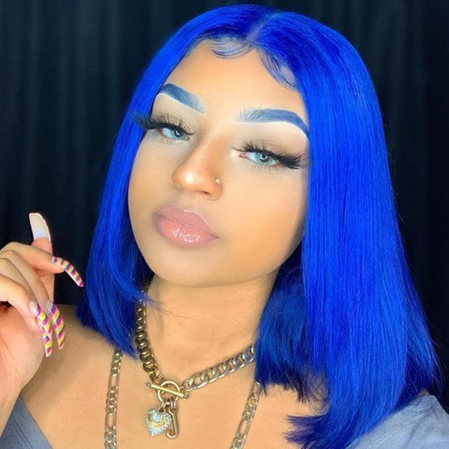 electric blue lace front wig