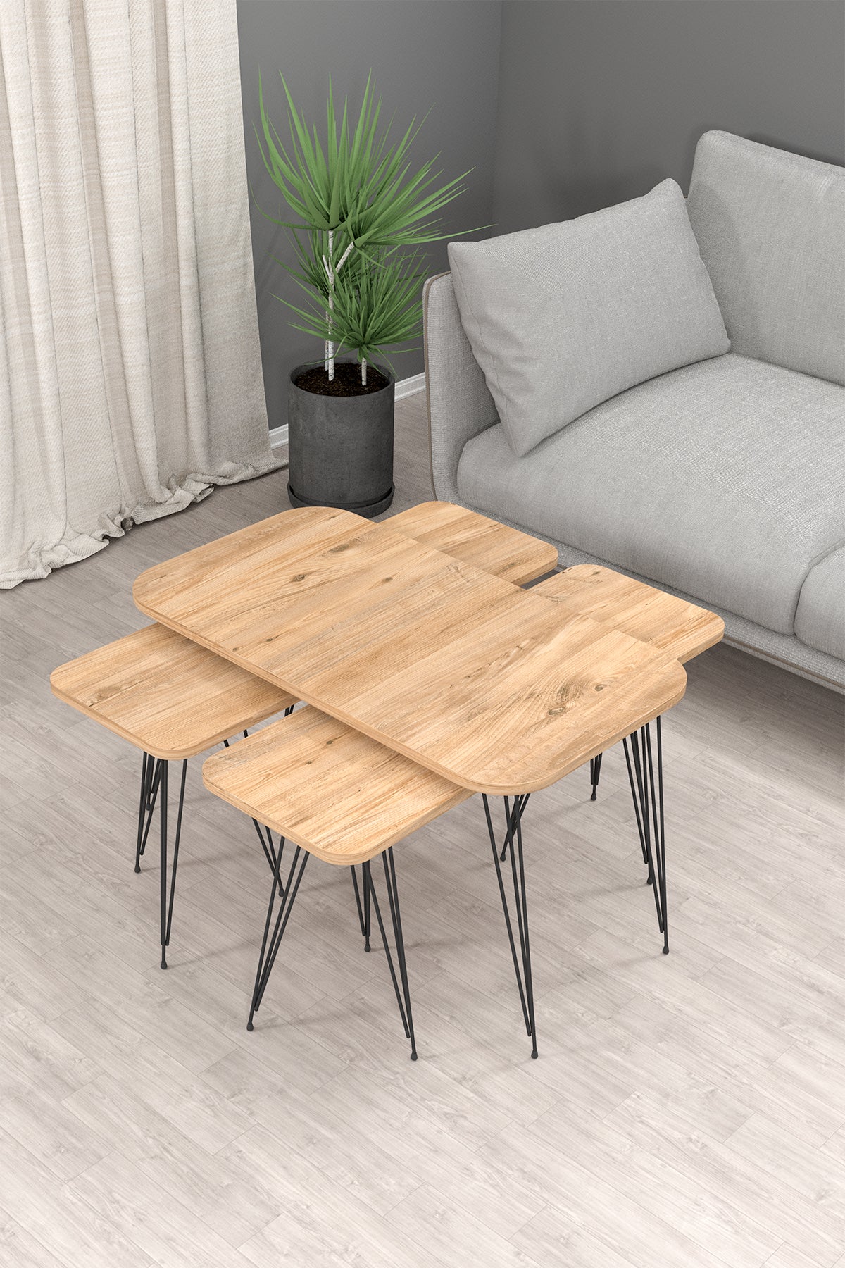 Remmen Kruipen vezel Lotus Salontafel met 4 bijzettafels – Soof & Tess - Eetkamerstoelen,  Woonkamermeubels en meer!