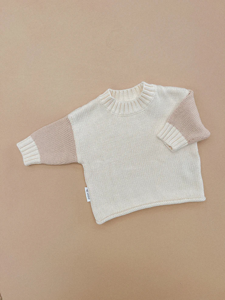 Colour Block Jumper - Wheat