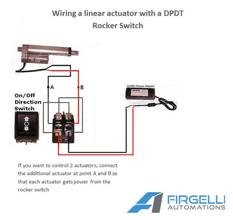 Wiring a linear actuator with a rocker switch