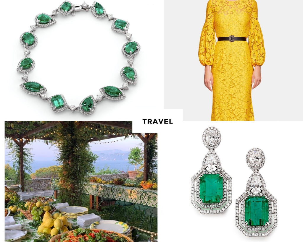 Enchanted by Emeralds Travel Colombian Emerald Diamond Bracelet Earrings