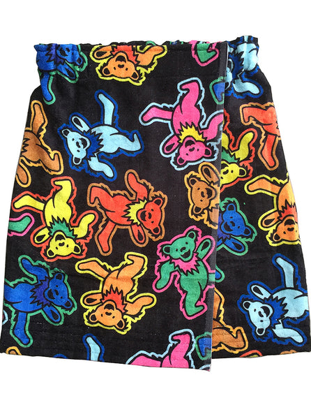 Grateful Dead Bears Plush French Terry Towel Wrap Skirt