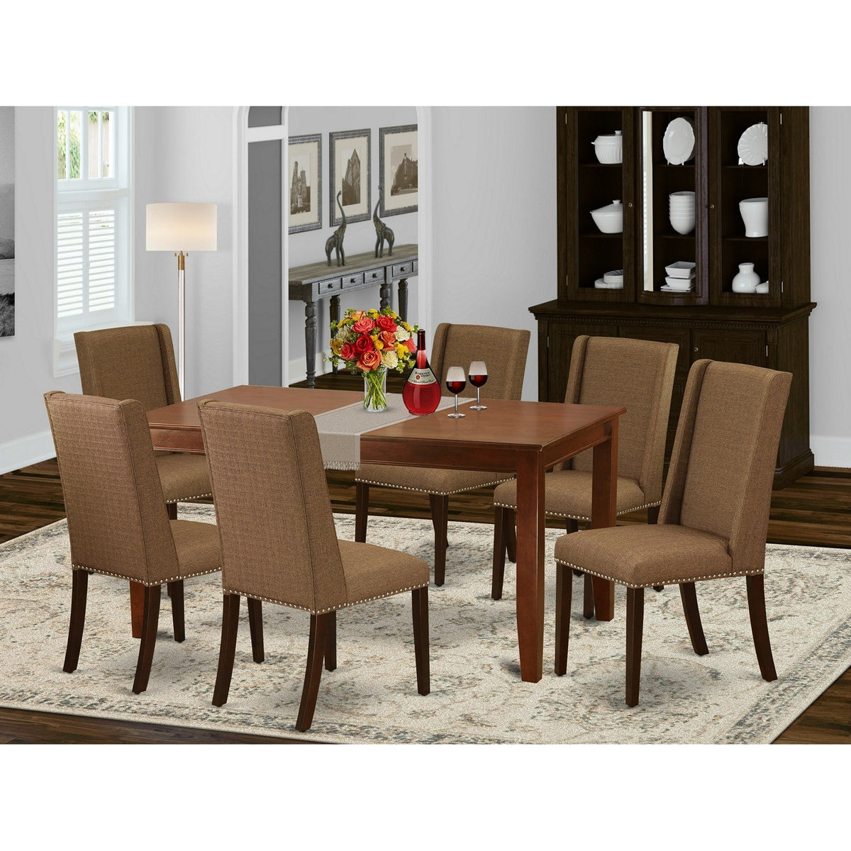 mahogany dining room table set