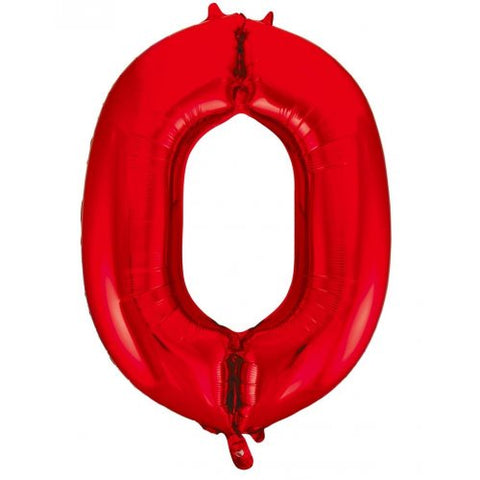 Red Number Zero 0 Foil 86cm Balloon #213820