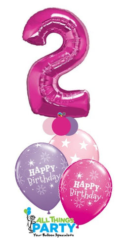 2nd Birthday Big Number Pink Bouquet