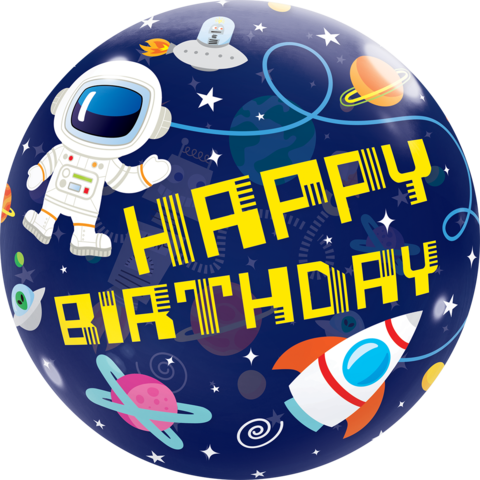 Out of Space Happy Birthday Bubble Balloon #13079