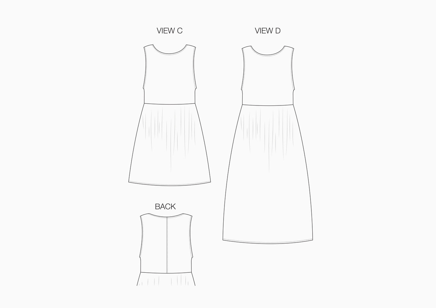 Fawn Dress Sewing Kit View A + C (Short Length)