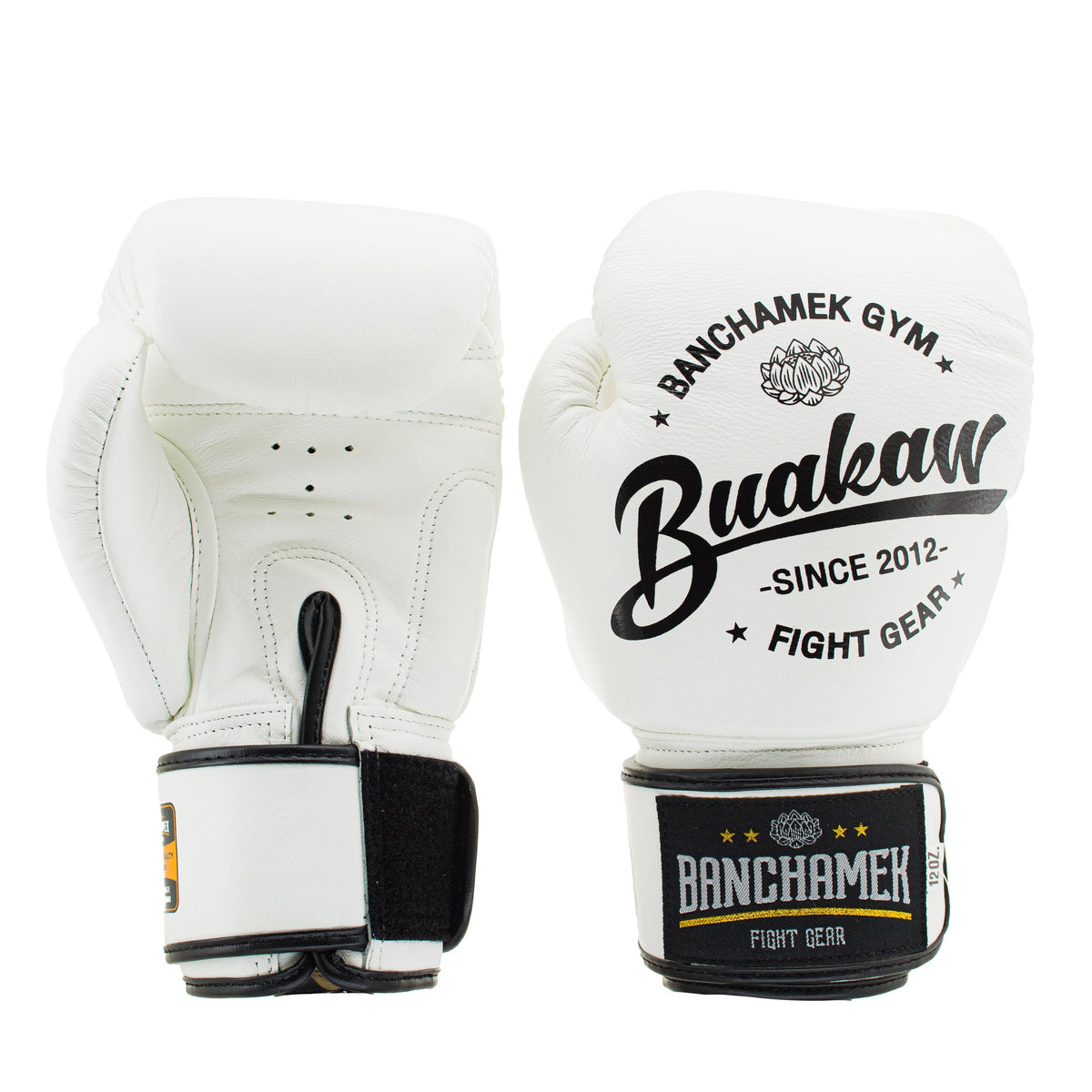 BANCHAMEK BUAKAW Muay Thai Boxing Gloves BGL-W1 Black Training Kick Boxing MMA 