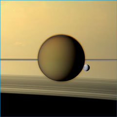 Titan Dione Saturn